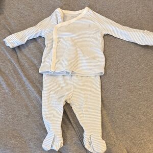 Ralph Lauren White with Light Blue Striped Baby Set 6 Montha
